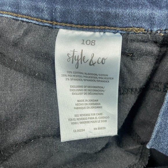 Style & Co Boot Leg Jeans Women's Size 10S (30x29) Mid-Rise Stretch Dark Denim - Picture 7 of 13